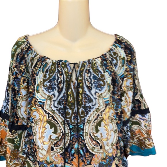 Soft Surroundings Chloe Paisley Tunic Top Tassel Tie - Picture 3 of 7